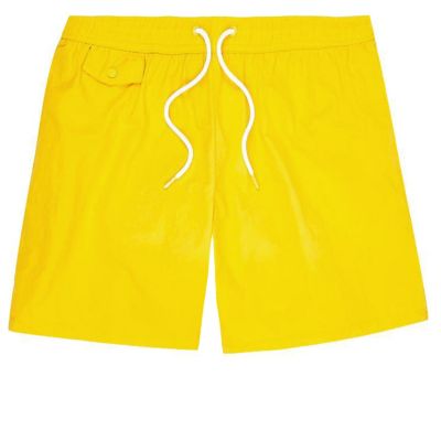 Yellow pocket swim shorts